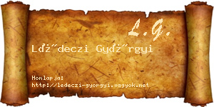 Lédeczi Györgyi névjegykártya